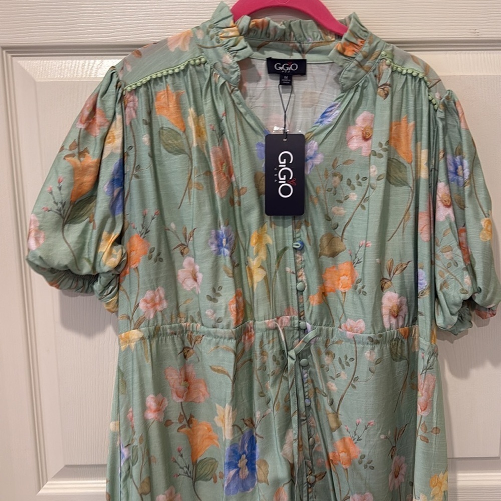 Gigio NWT green floral maxi dress, medium - Picture 2 of 6